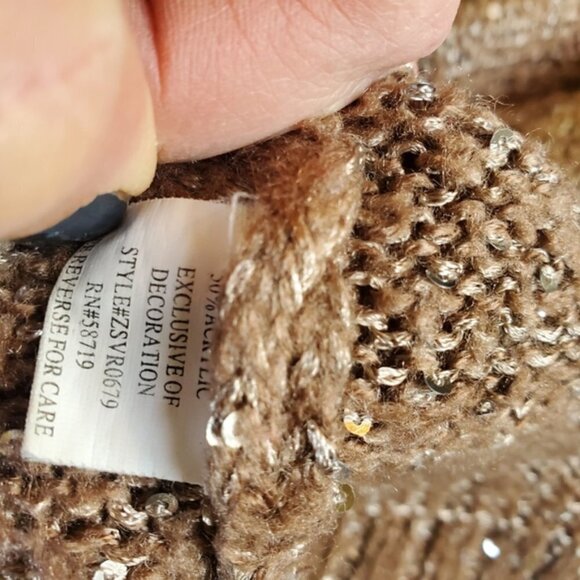 NY Collection Woman Cardigan Sweater Sequi… - Picture 6 of 7